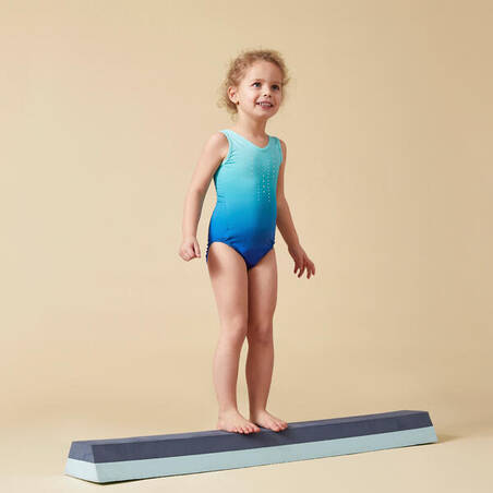 Leotard Gimnastik Anak Perempuan 500 - Biru/Hijau