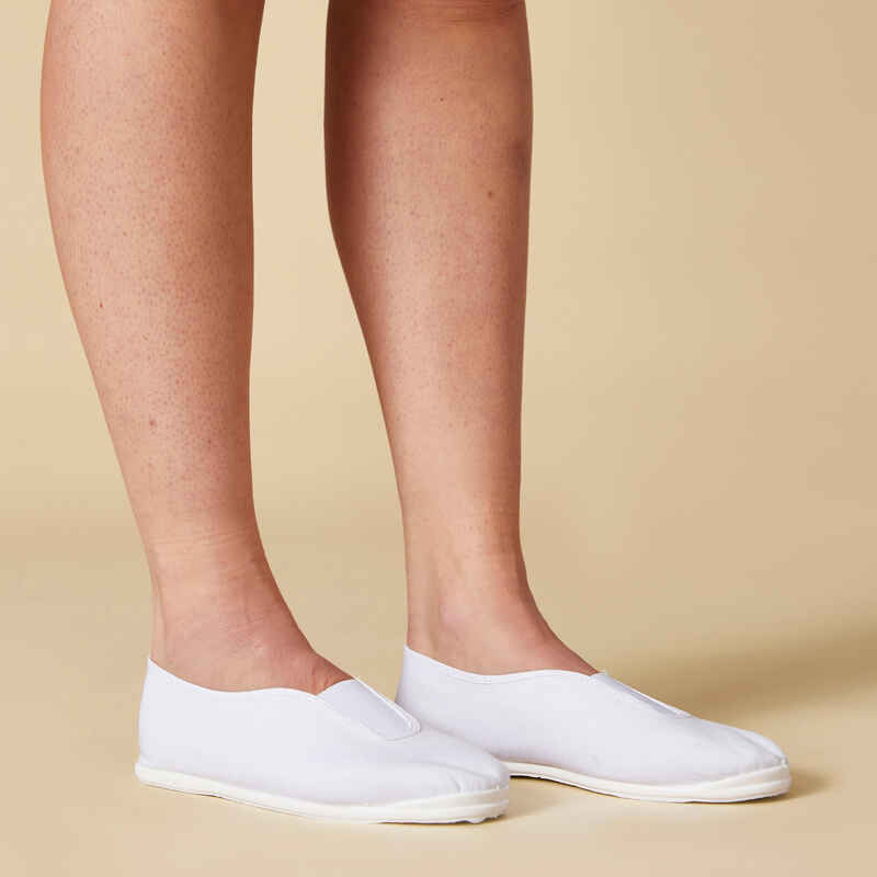 Adult Rhythmic Gymnastics Toe Shoe Socks - Beige DOMYOS