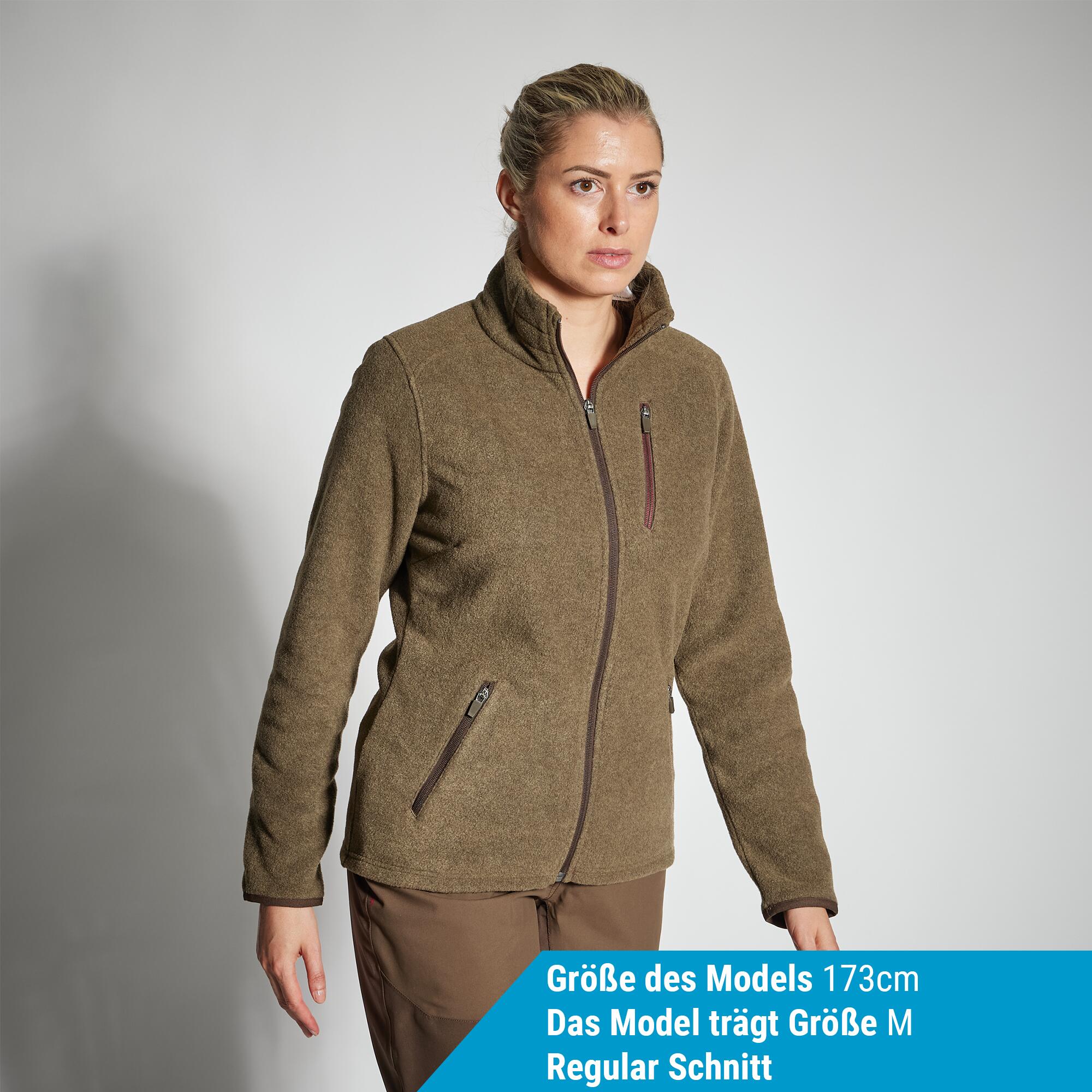 Fleecejacke 500 Damen braun  7/8