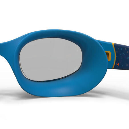 Lunettes De Natation SOFT - Verres Clairs - Petite Taille - Bleu Jaune