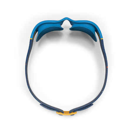 Plaukimo akiniai „Soft“ skaidriais stiklais, mažo dydžio, mėlyni, geltoni