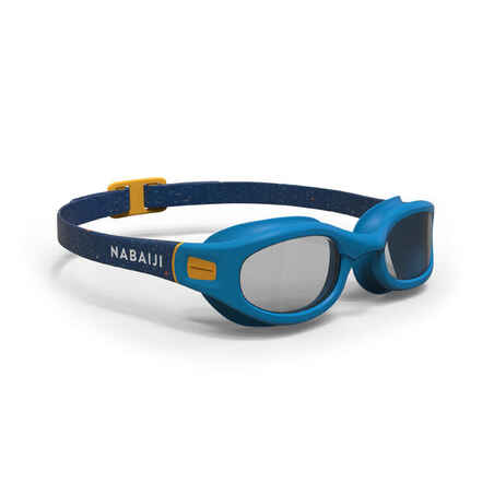 Modro-rumena plavalna očala SOFT s prozornimi stekli, velikost S