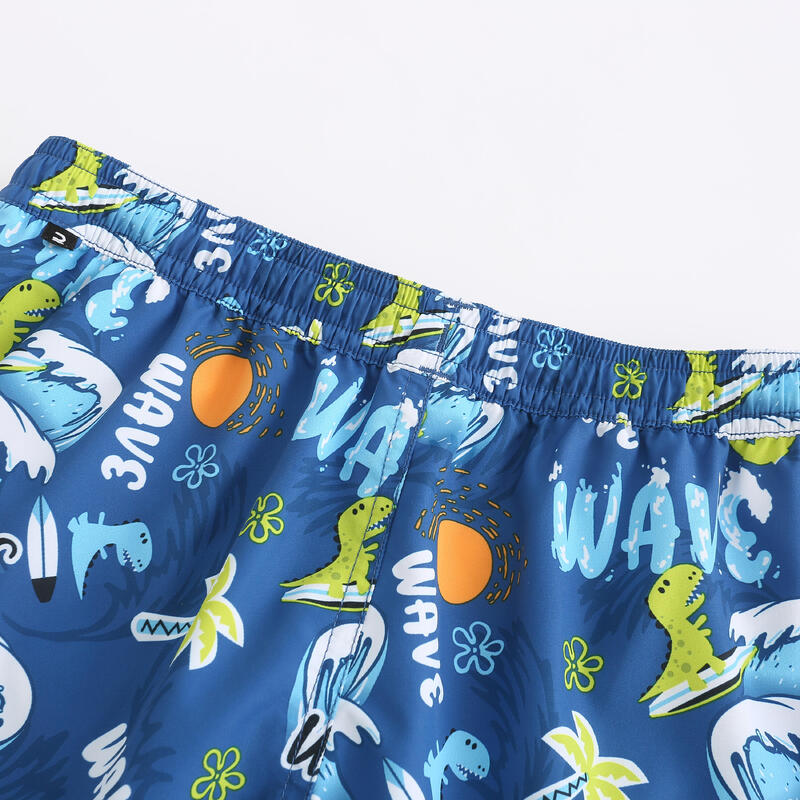 Boy's surfing boardshorts wave dinosaur