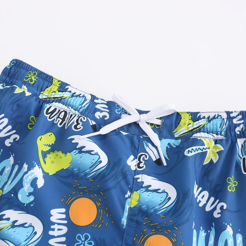 Boy's surfing boardshorts wave dinosaur