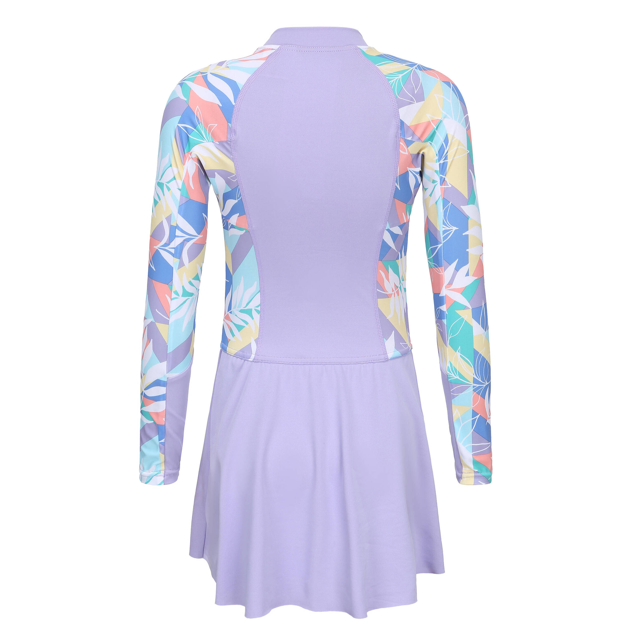 Suzy one-piece long-sleeve skirt swimsuit purple