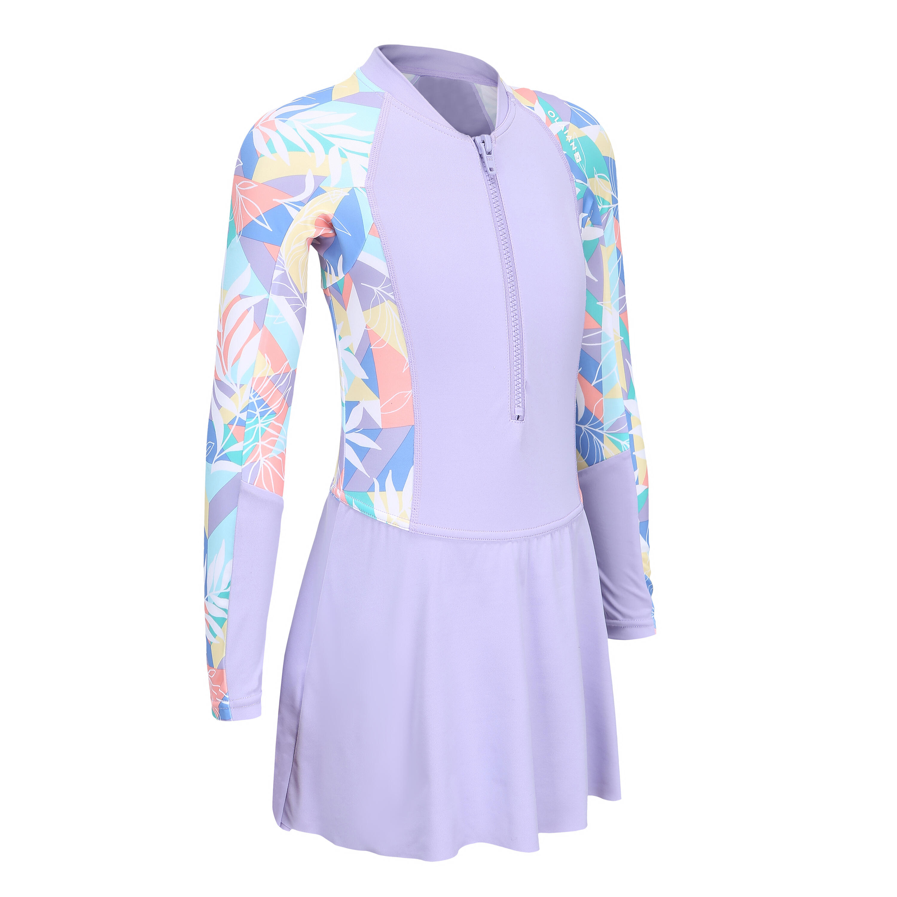 Suzy one-piece long-sleeve skirt swimsuit purple