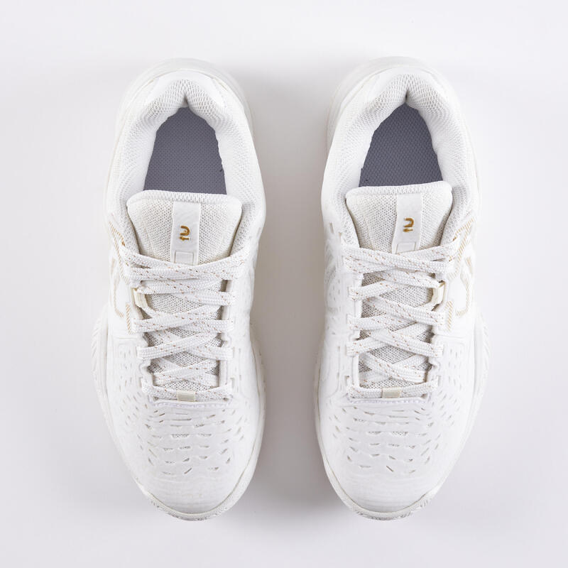Women's Multi-Court Tennis Shoe Strong - Off-White/Gold