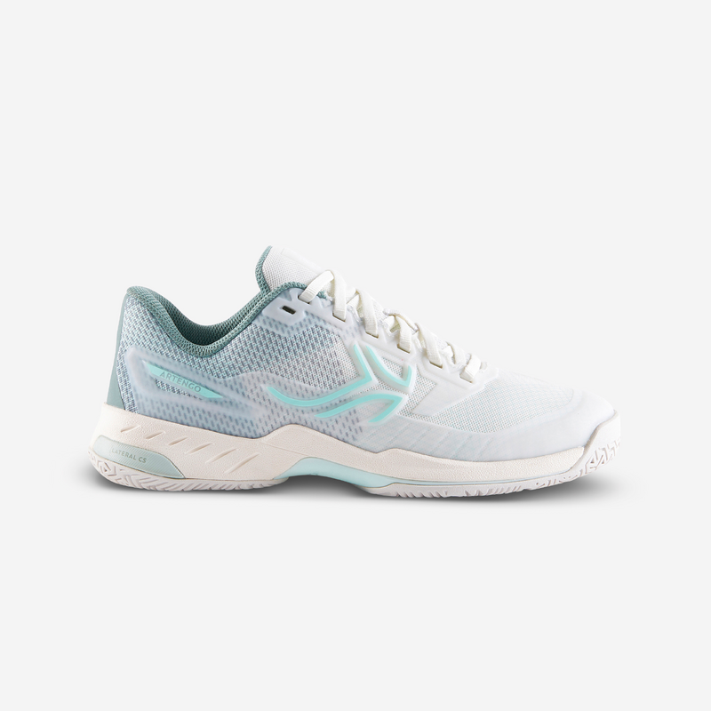 Chaussures de tennis Femme multicourt FAST PRO blanc casse pour les clubs et collectivites Decathlon Pro