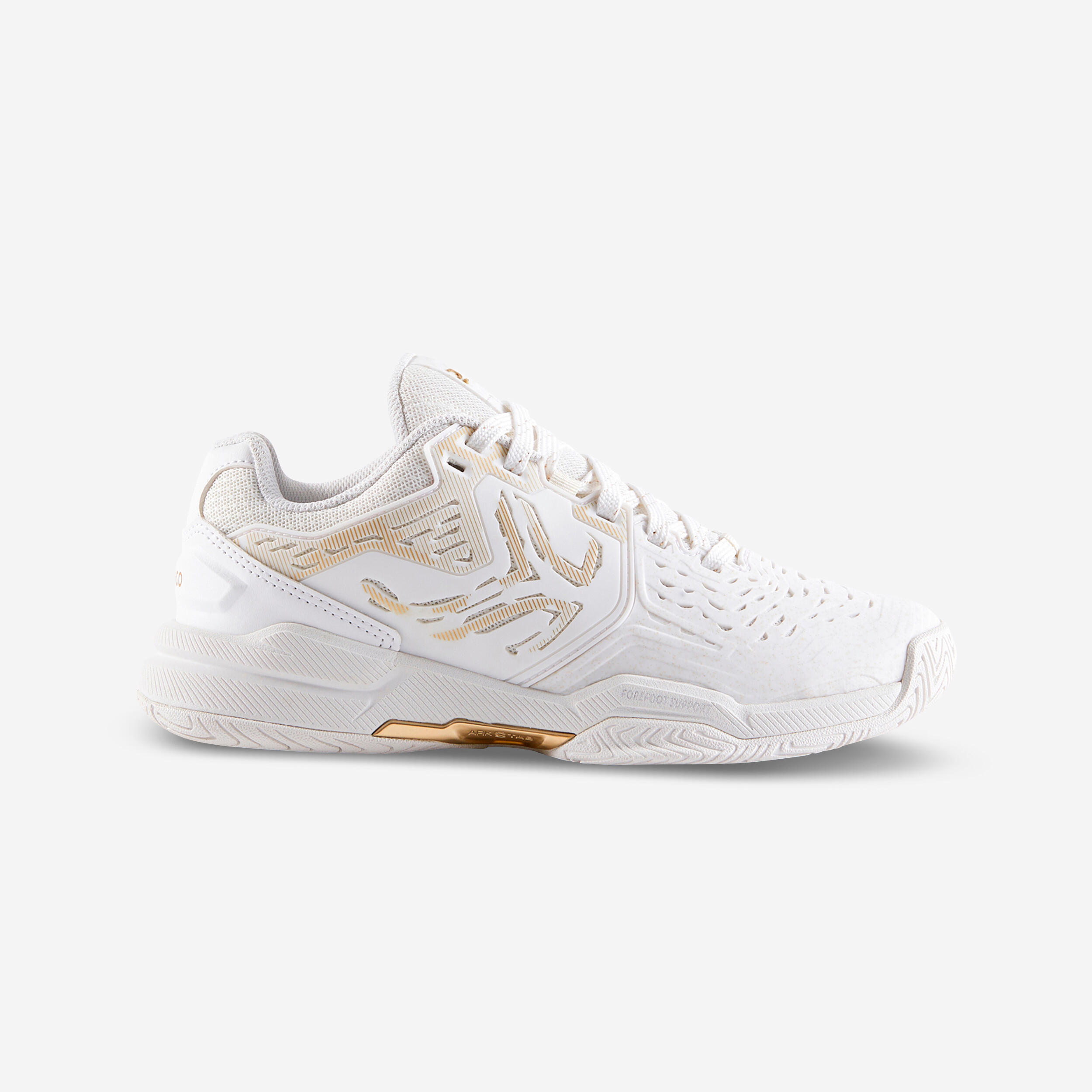 ARTENGO Women's Multi-Court Tennis Shoe Strong - Off-White/Gold