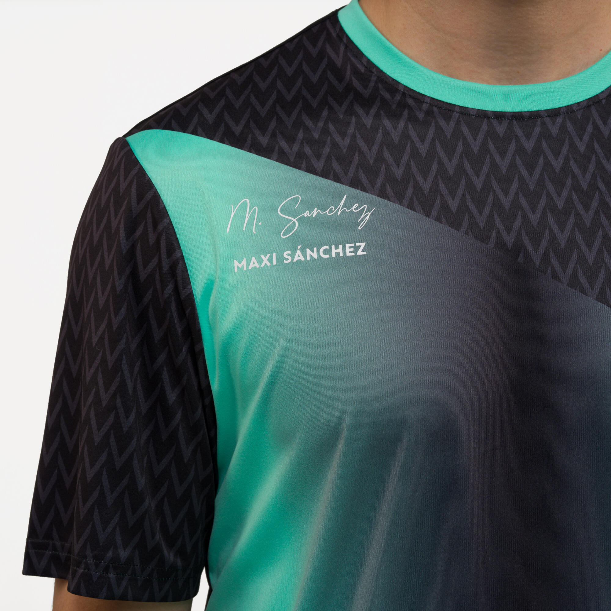 Men's Breathable Short-Sleeved Padel T-Shirt 500 Maxi Sánchez - Green/Black 8/9