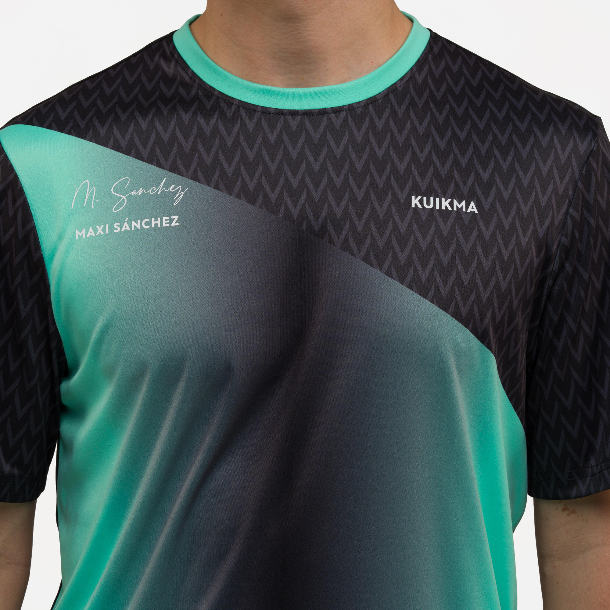 Men's Breathable Short-Sleeved Padel T-Shirt 500 Maxi Sánchez - Green/Black 5/9