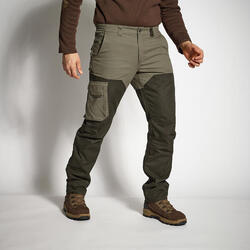 Pantalon De Caza Hombre Solognac Renfort Reforzado Bicolor Verde