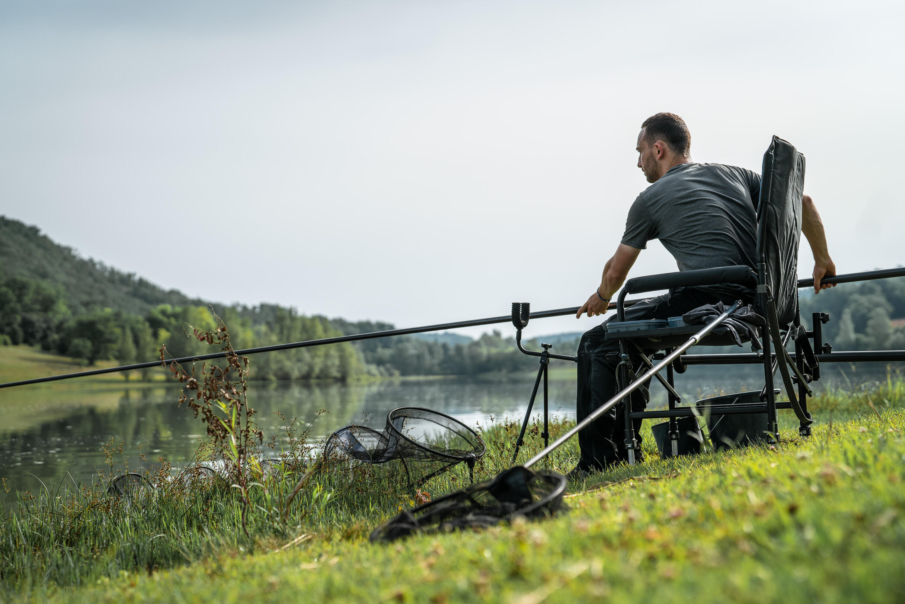 TETE D'EPUISETTE RONDE 100 0,38m POUR LA PECHE AU COUP DES POISSONS BLANCS 10/13