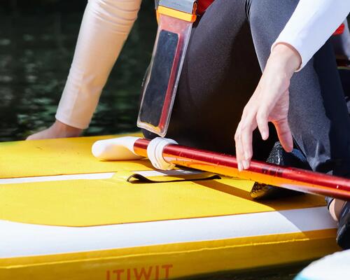 Close up of a person's torso on a kayak