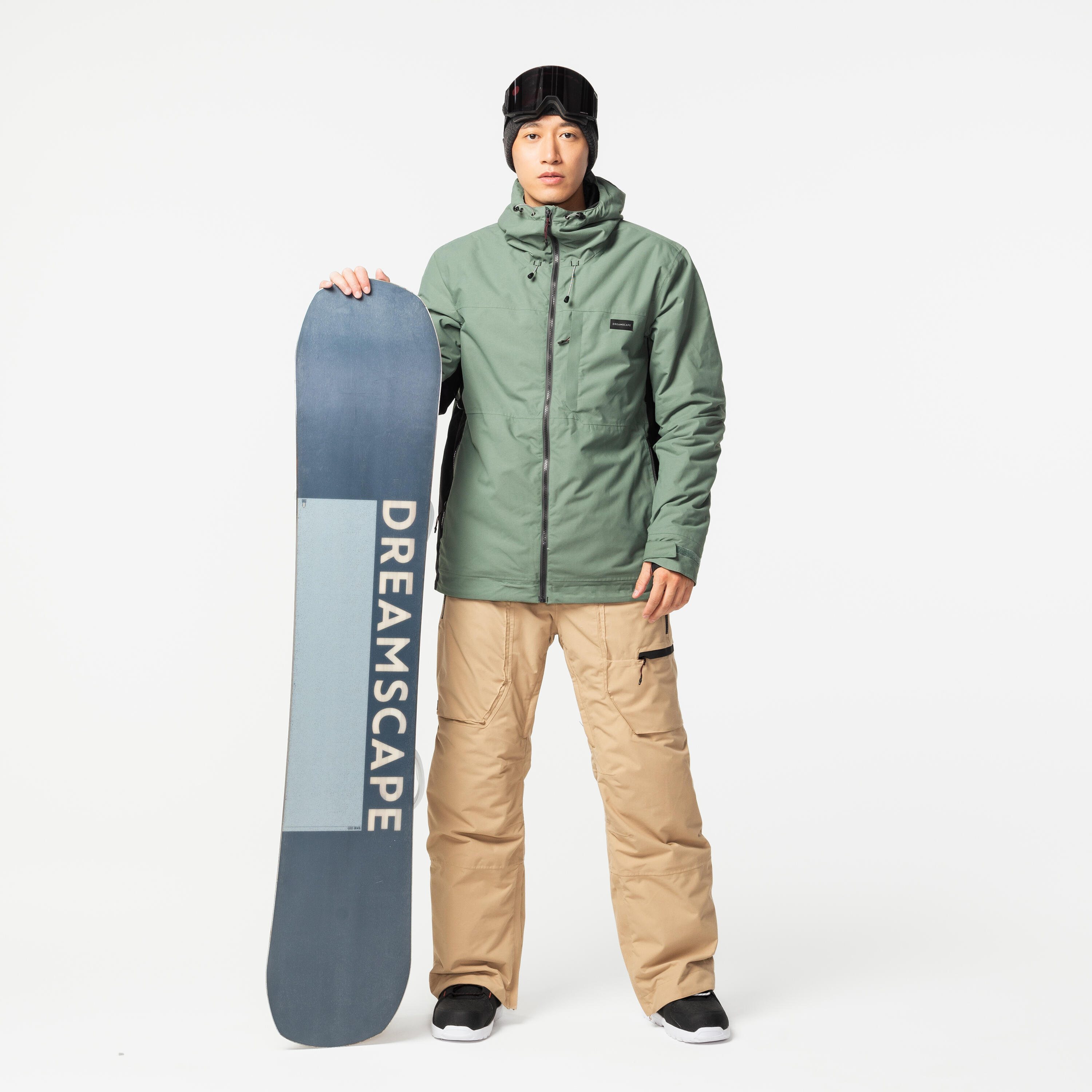 Uomo Giacca da snowboard e da sci SNB JKT 500 Verde cachi