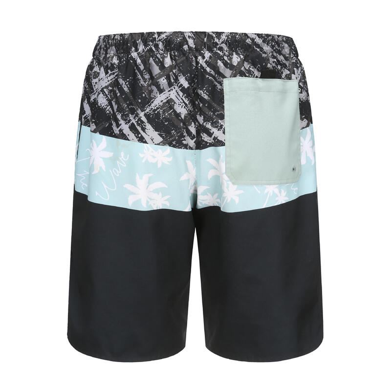 Erkek Uzun 20" Deniz Şortu / Boardshort - Siyah - SBS 100
