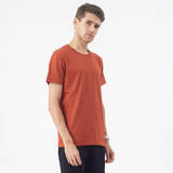 Men's Cotton Gym T-Shirt Regular Fit Athletee 100 - Brown