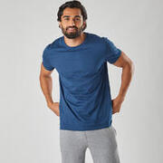 Men's Cotton Gym T-Shirt Regular Fit Athletee 100 - Blue