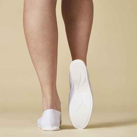 Chaussons gym fille et garçon en tissu blanc