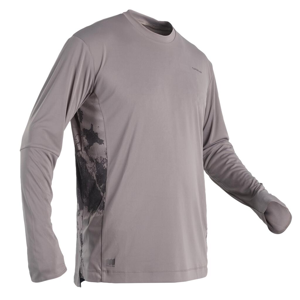 T krekls makšķerēšanai “500” ar aizsardzību pret UV starojumu, pelēks