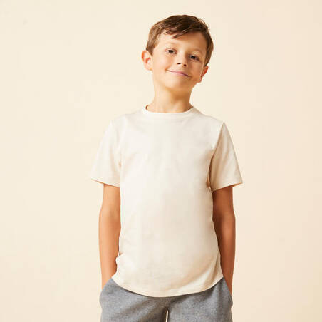 Kids' Unisex Cotton T-Shirt - Beige