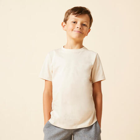 T-shirt coton enfant mixte - beige