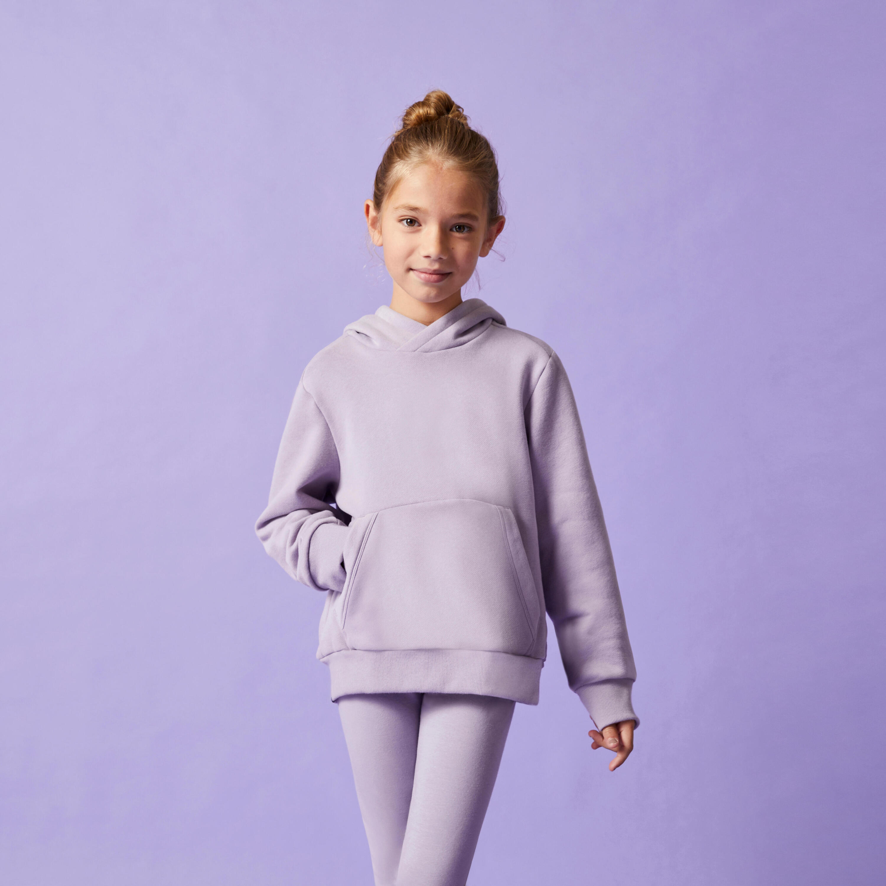 Kids' Cotton Hooded Sweatshirt - Purple 2/8