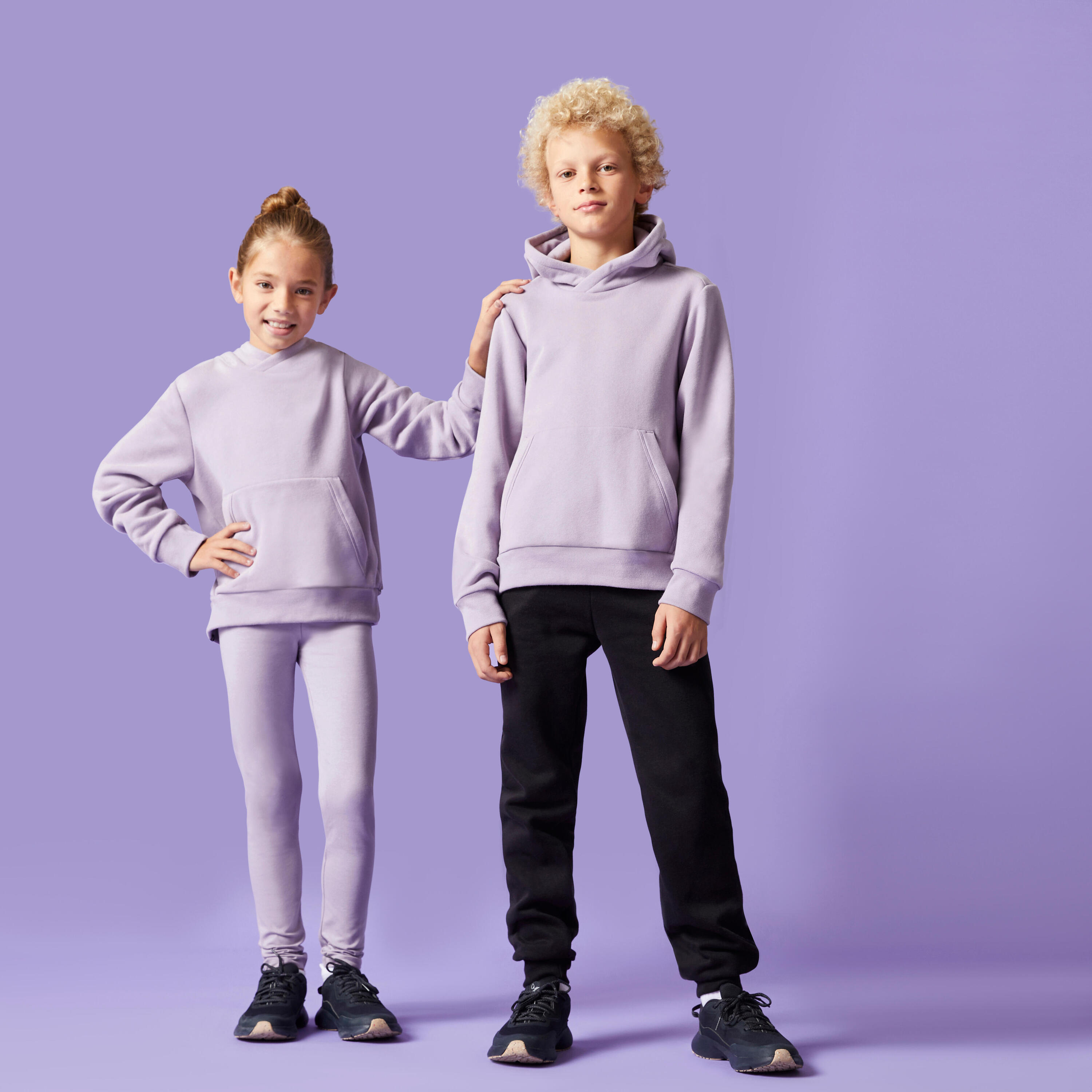 Kids' Cotton Hooded Sweatshirt - Purple 6/8