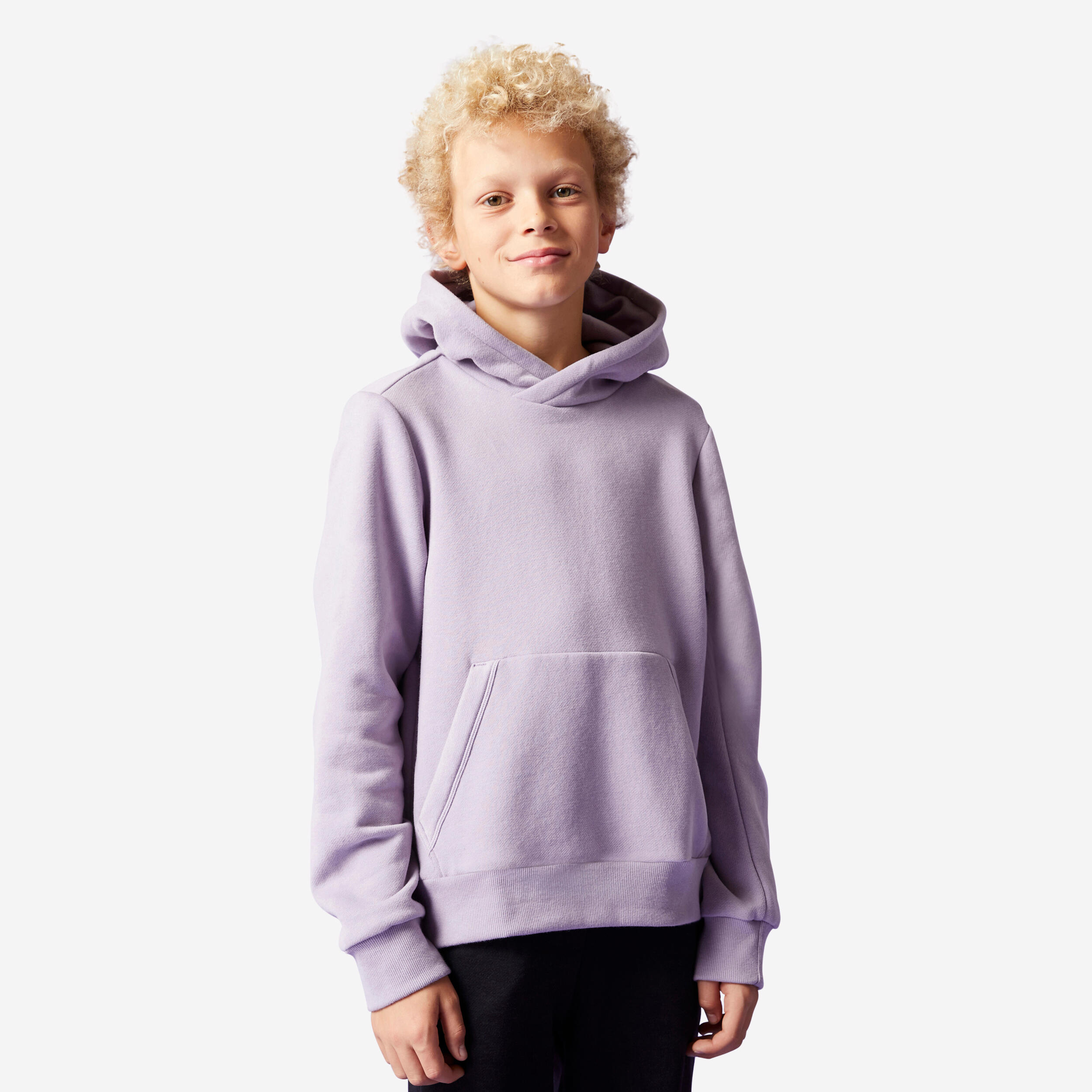 DOMYOS Kids' Cotton Hooded Sweatshirt - Purple