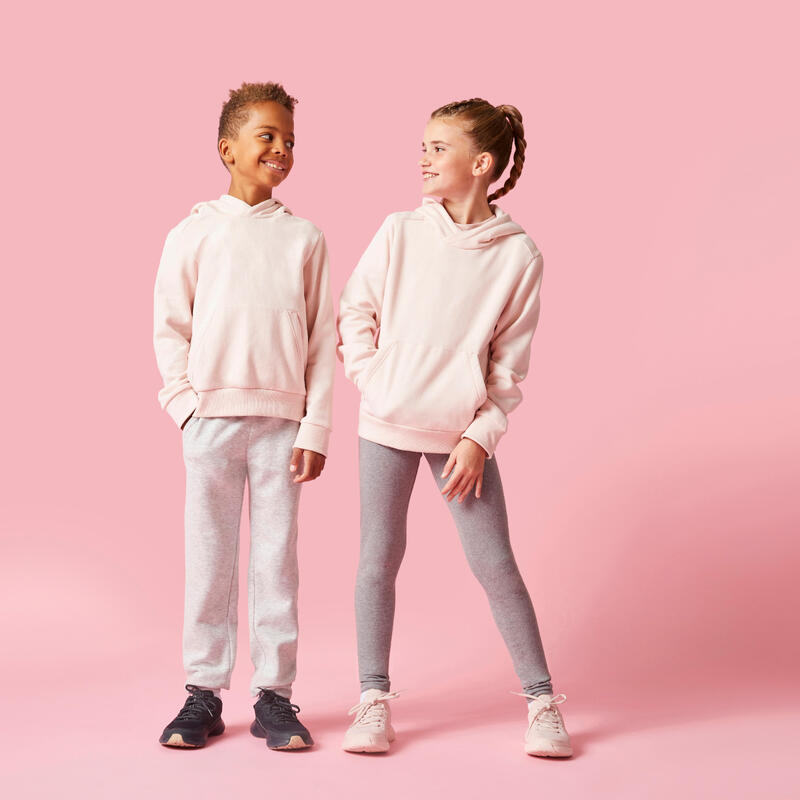 Warme hoodie voor kinderen uniseks parelroze