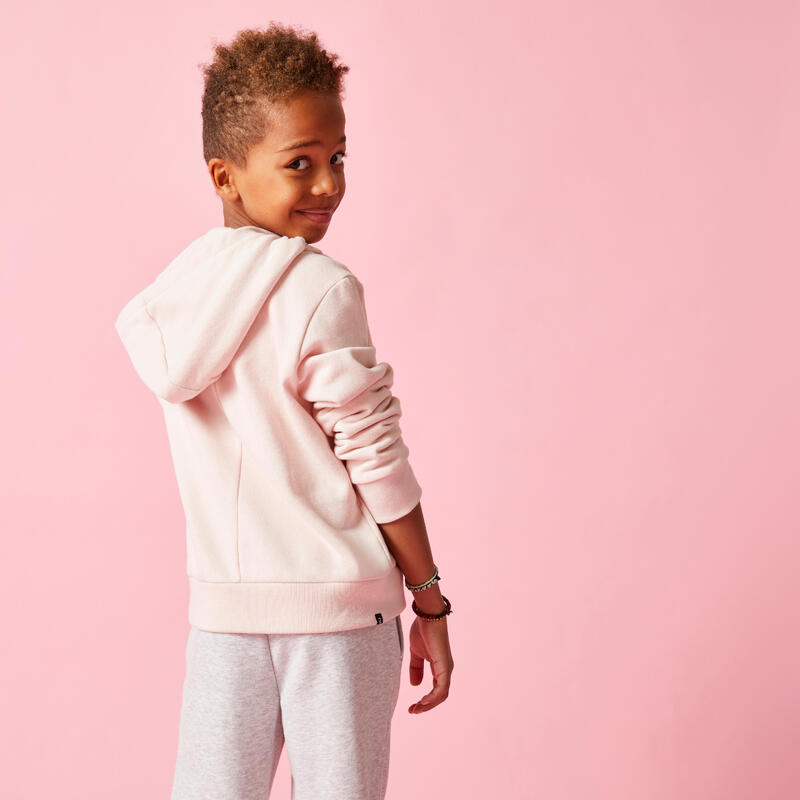 Felpa bambino ginnastica con cappuccio pesante rosa