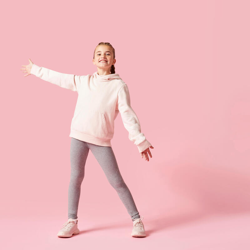 Felpa bambino unisex ginnastica cotone pesante con cappuccio rosa