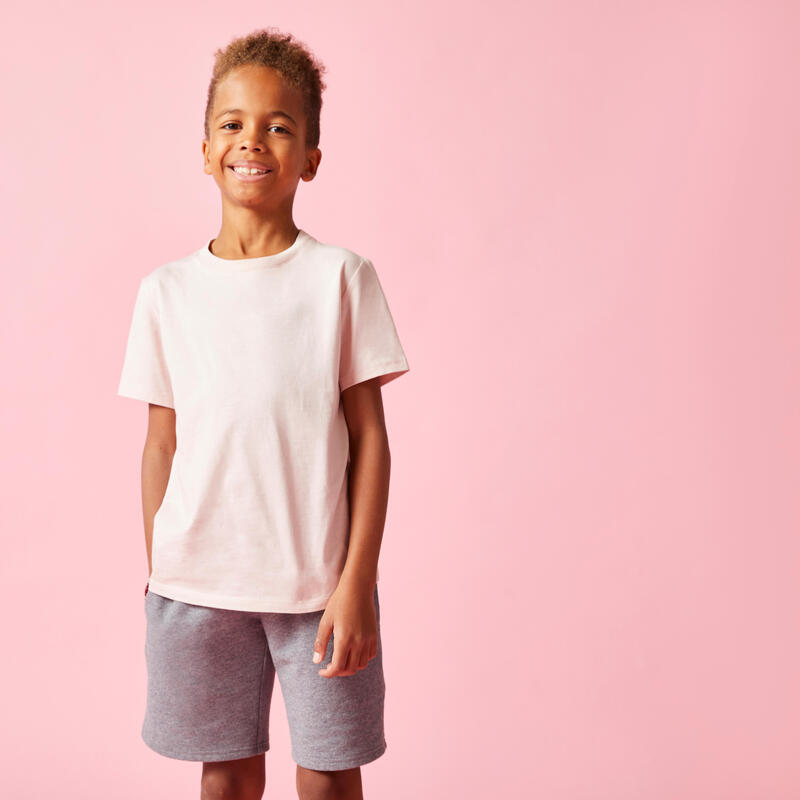 T-shirt voor kinderen uniseks katoen roze