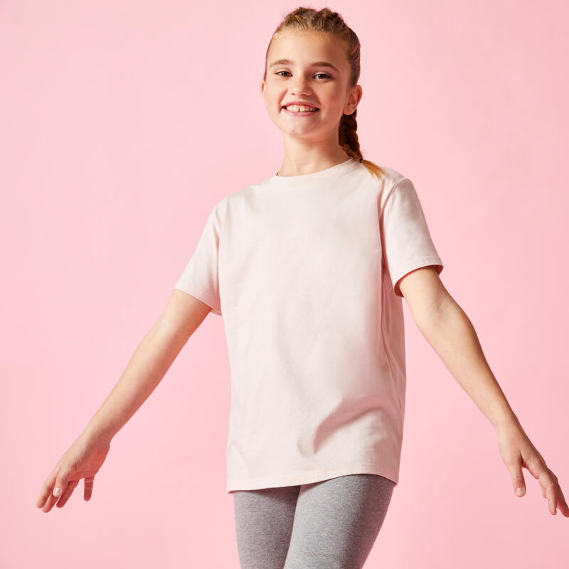 Çocuk Pamuklu Spor Tişörtü - Açık Pembe
