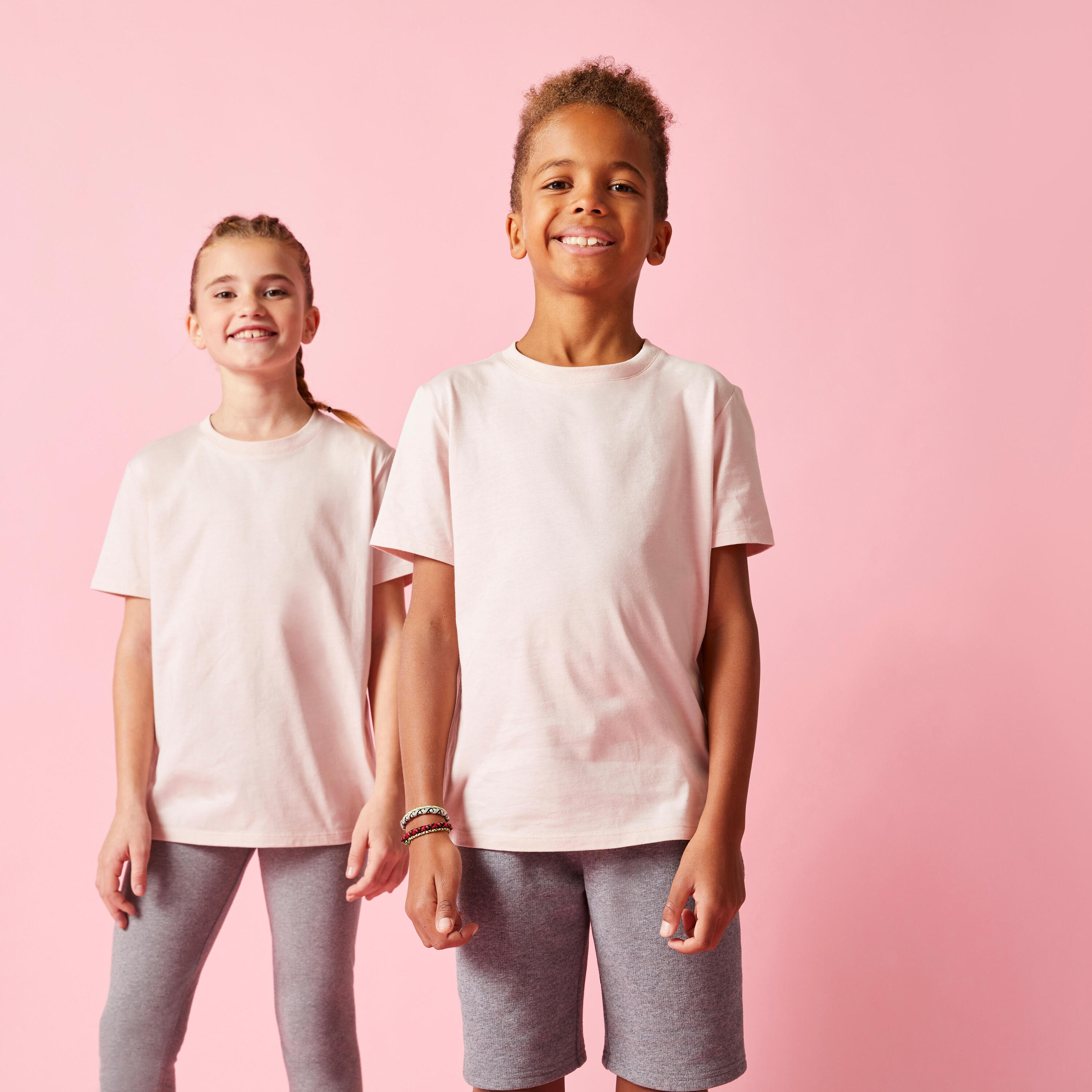 Kids' Unisex Cotton T-Shirt - Pink 1/8