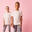 T-shirt bambino unisex ginnastica 500 regular cotone 100% rosa