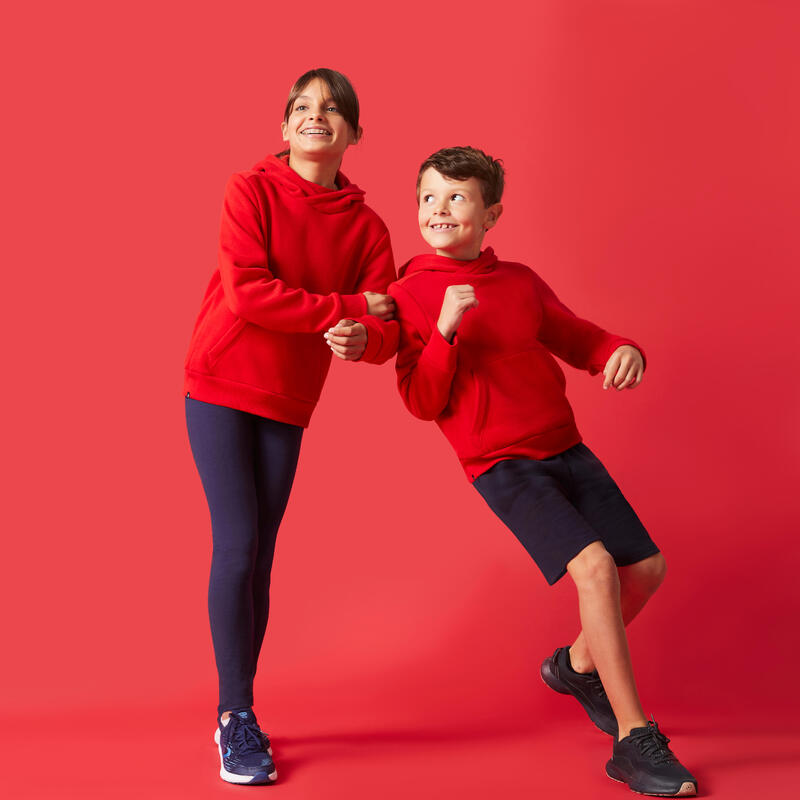 Felpa bambino ginnastica con cappuccio pesante rossa