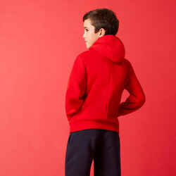 Παιδικό βαμβακερό φούτερ με κουκούλα - Κόκκινο