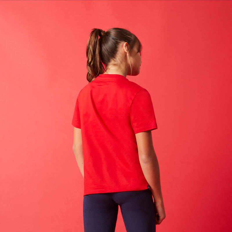 T-Shirt em Algodão de Educação Física Criança Essential Vermelho