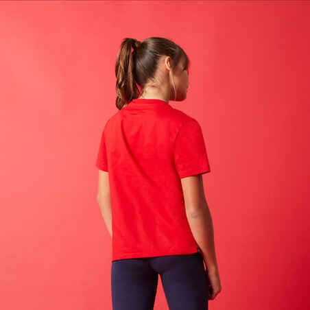 חולצת טי מכותנה בגזרת יוניסקס לילדים - אדום
