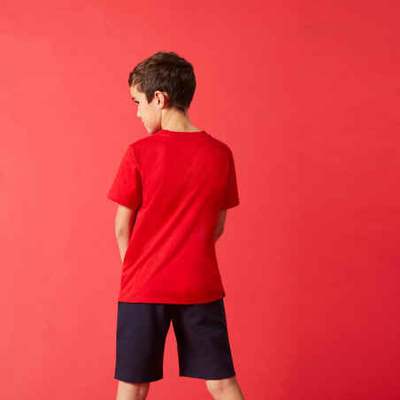 Kids' Unisex Cotton T-Shirt 500 - Red