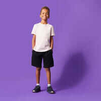 מכנסי כותנה קצרים בעיצוב אקולוגי לילדים - שחור