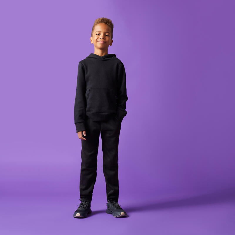 Felpa bambino unisex ginnastica 500 cotone pesante con cappuccio