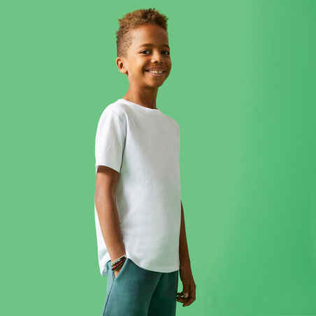 Kids' Unisex Cotton T-Shirt 500 - White