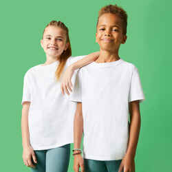 Kids' Unisex Cotton T-Shirt 500 - White