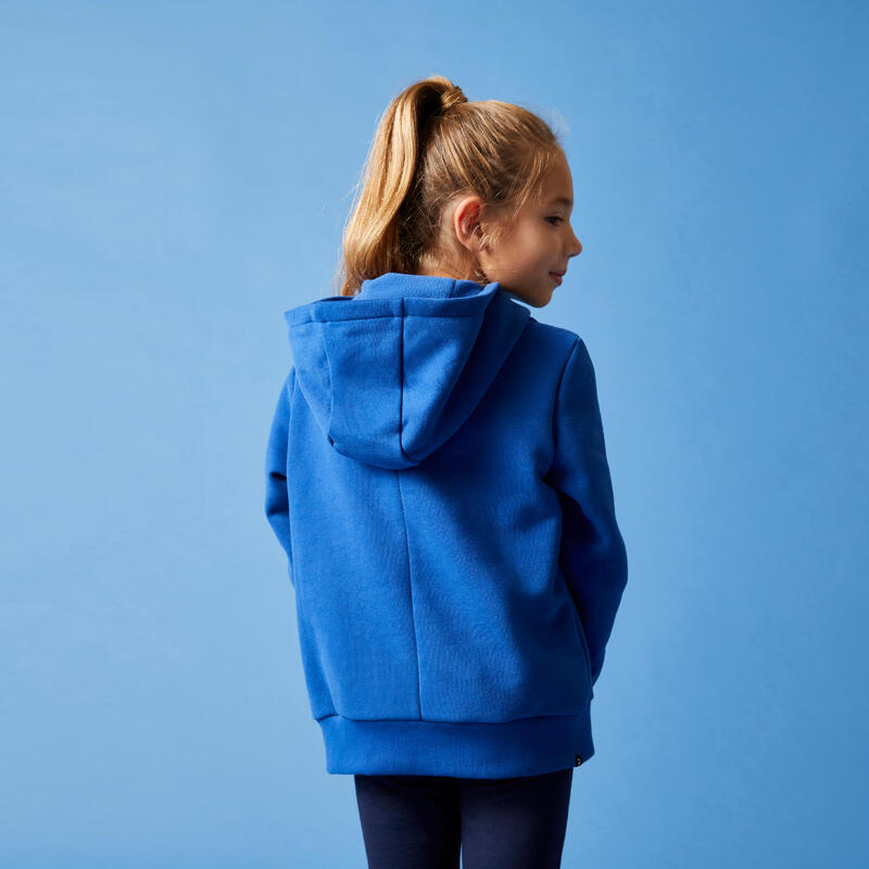 Felpa bambino ginnastica con cappuccio pesante azzurra