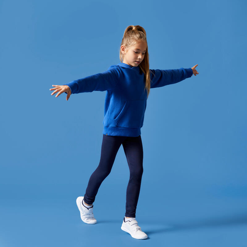 Felpa bambino ginnastica con cappuccio pesante azzurra