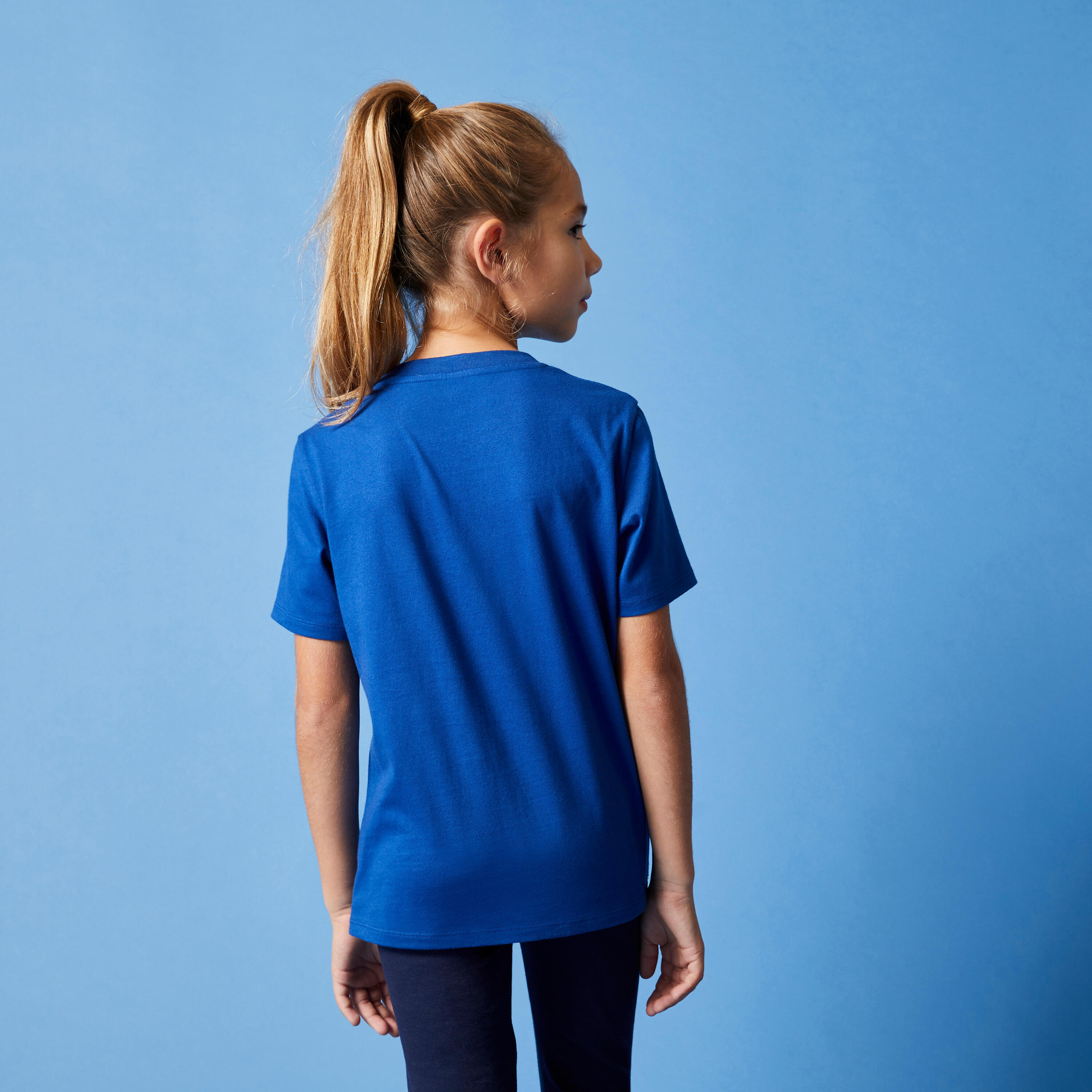 Kids' Unisex Cotton T-Shirt - Blue 4/7