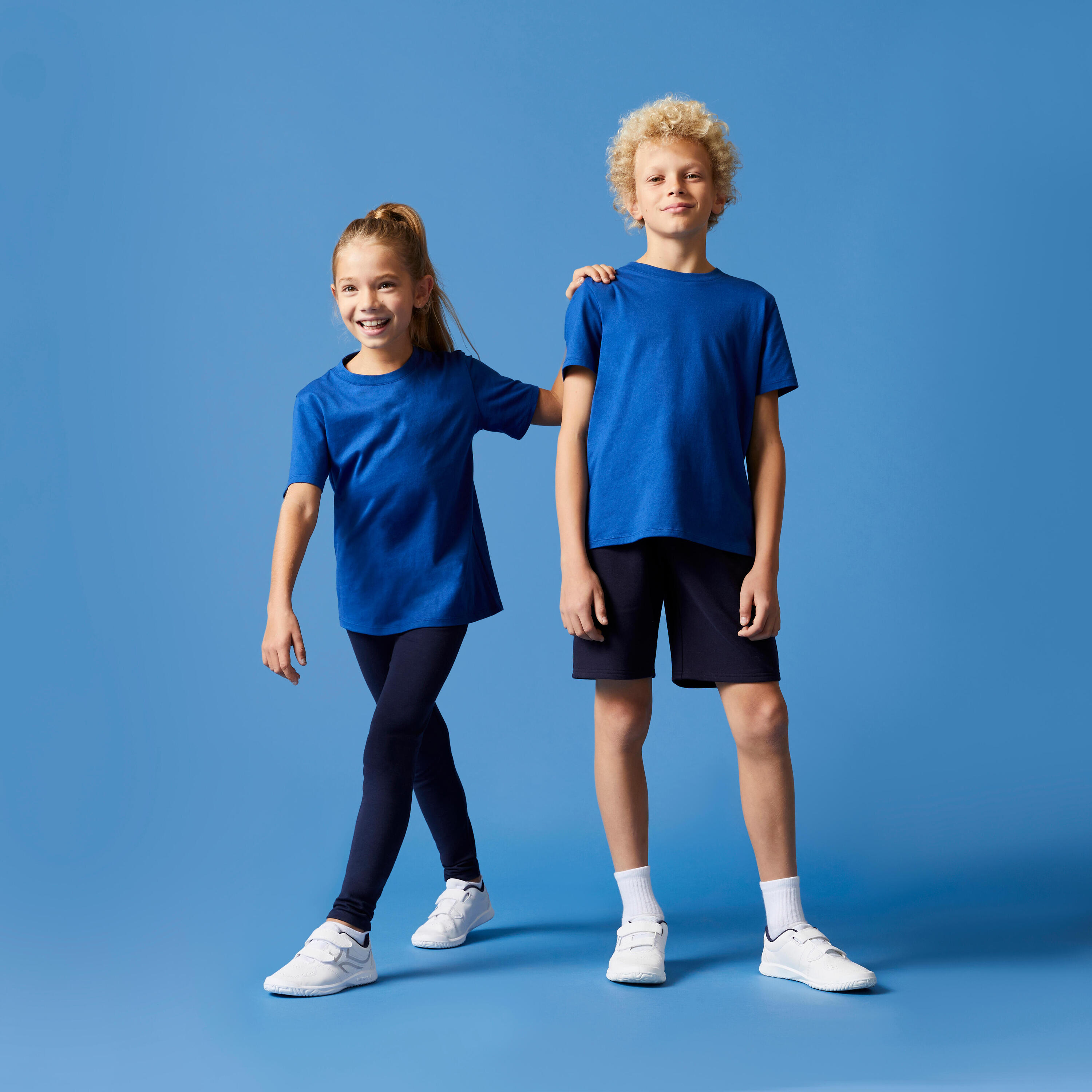 Kids' Unisex Cotton T-Shirt - Blue 5/7