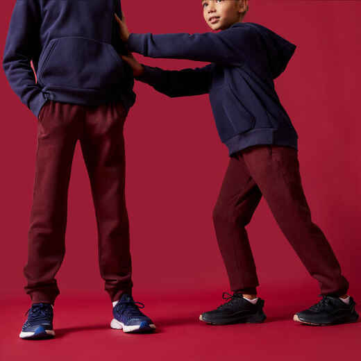 
      Vaikiškos šiltos tiesaus kirpimo bėgimo kelnės „500“, tamsiai raudonos
  